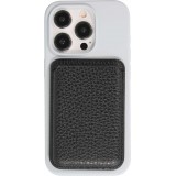 Portes-cartes MagSafe magnétique en cuir végan avec aiment fort  - Noir