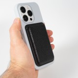 Portes-cartes MagSafe magnétique en cuir végan avec aiment fort  - Noir