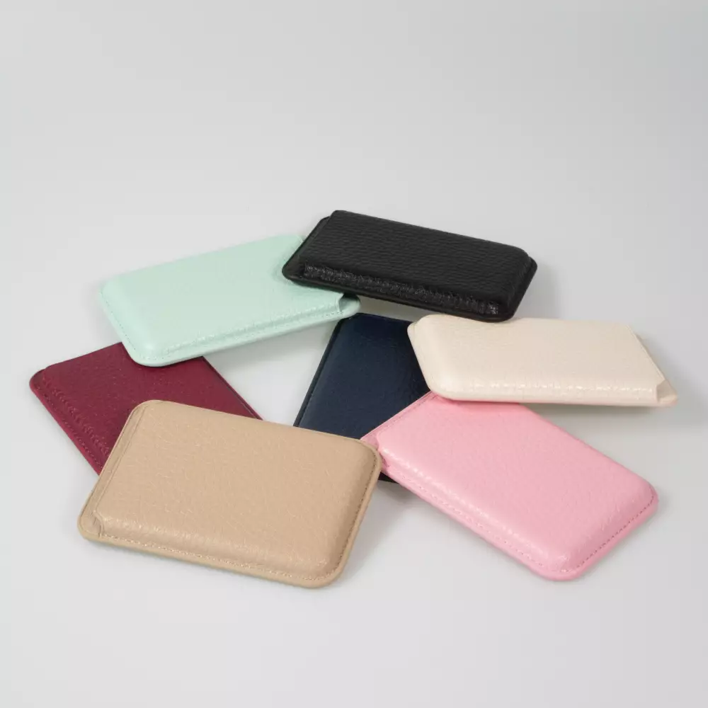 Portes-cartes MagSafe magnétique en cuir végan avec aiment fort  - Rose