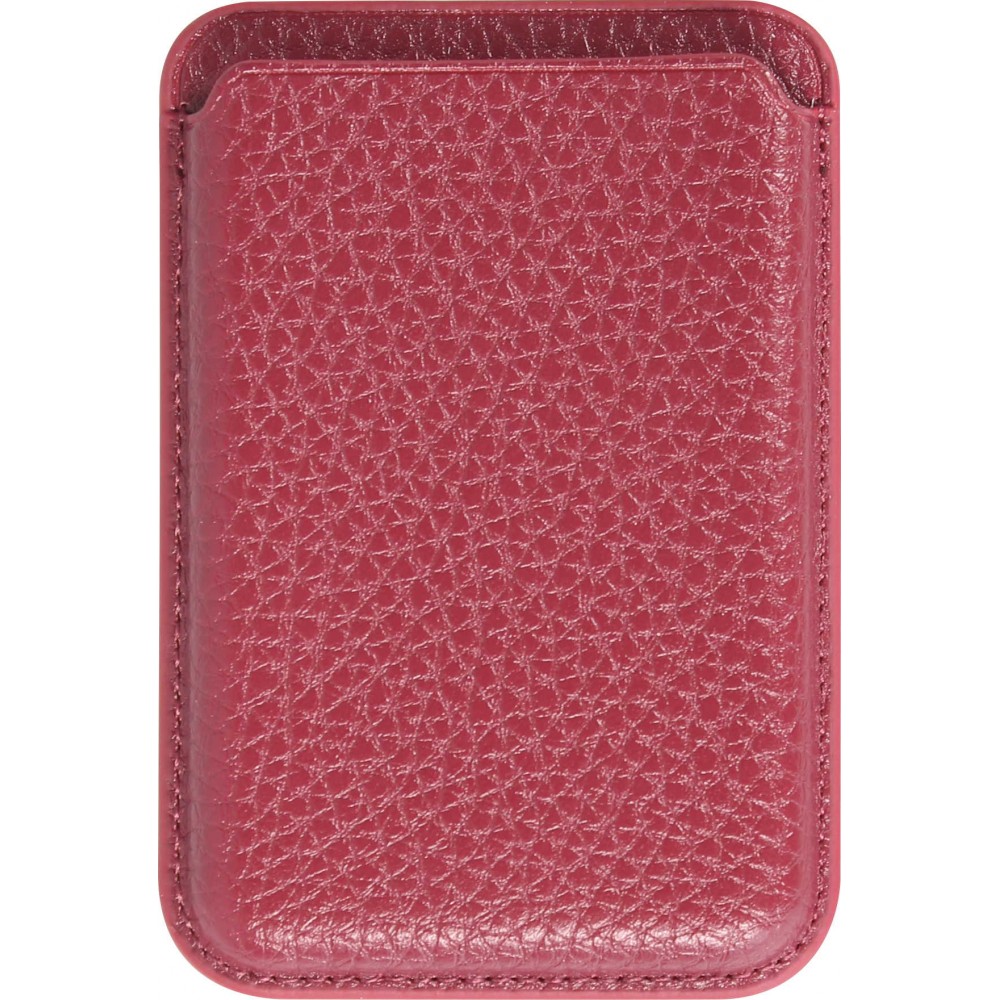 Portes-cartes MagSafe magnétique en cuir végan avec aiment fort  - Rouge