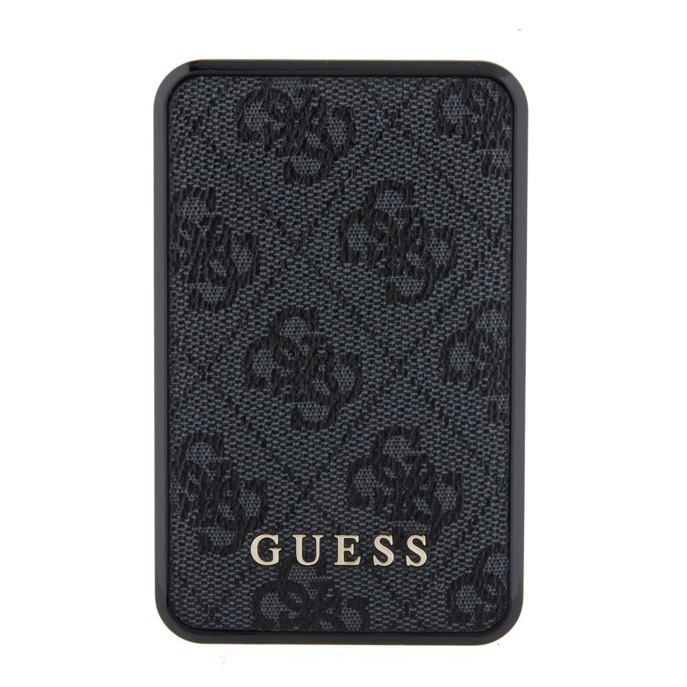 PowerBank Guess kompakt 10000mAh Leinwand Kunstleder mit Monogramm tragbare Ladegerät und Autonomieanzeige - Grau
