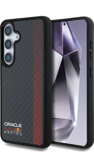 Coque Samsung Galaxy S25 - Red Bull Racing Carbon Powerbar MagSafe - Noir