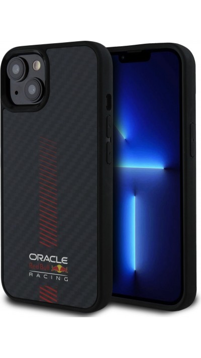 Coque iPhone 13 - Red Bull Racing Carbon Powerbar MagSafe - Noir