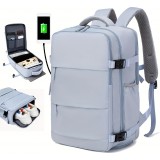 Reiserucksack für Flugreisen mit Laptop- und Schuhfach sowie USB-Anschluss - Schwarz