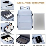 Reiserucksack für Flugreisen mit Laptop- und Schuhfach sowie USB-Anschluss - Schwarz