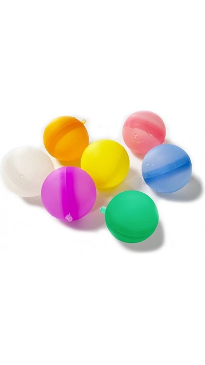 Set de 7 ballons / bombes à eau réutilisables et écologiques Multicolor