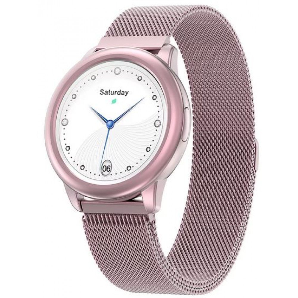 Smart Watch HDT8 montre intelligente avec bracelet milanais taille universelle - Rose