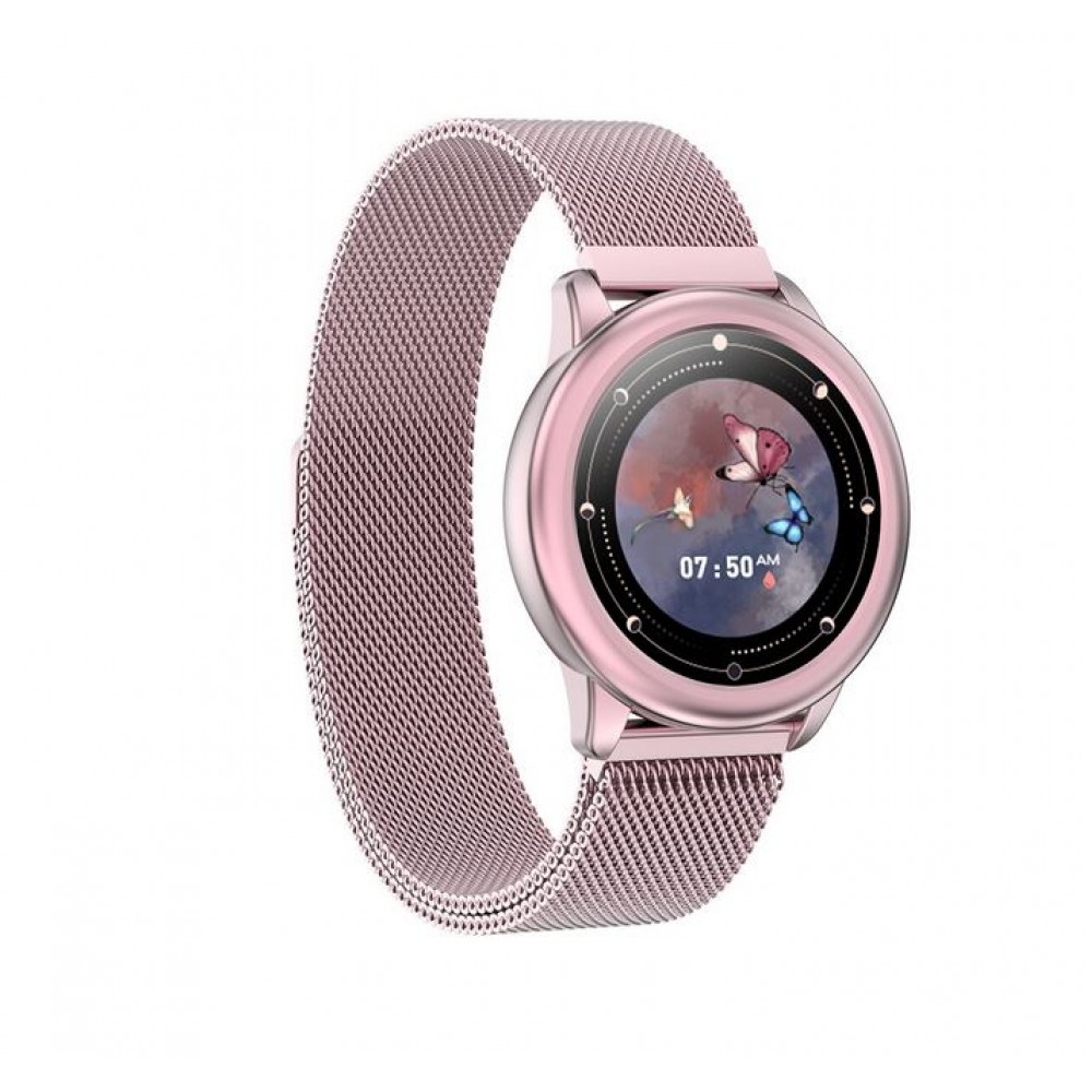 Smart Watch HDT8 montre intelligente avec bracelet milanais taille universelle - Rose