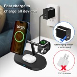 Station de charge sans fil magnétique 3-en-1 à socle ovale pour iPhone (MagSafe) et Apple Watch - Blanc