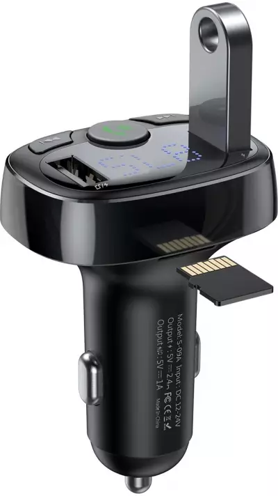 Transmetteur Bluetooth chargeur voiture Baseus S-09A édition internationale - Noir