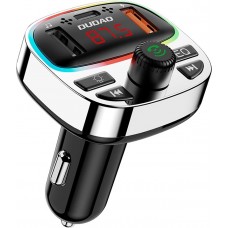 FM Transmitter Dudao R2PRO+ Bluetooth 5.3 2x USB-A PD 25W RGB LED - Silber