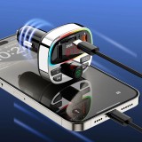 FM Transmitter Dudao R2PRO+ Bluetooth 5.3 2x USB-A PD 25W RGB LED - Silber