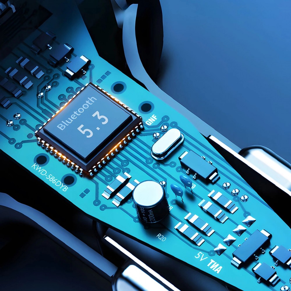 FM Transmitter Dudao R2PRO+ Bluetooth 5.3 2x USB-A PD 25W RGB LED - Silber