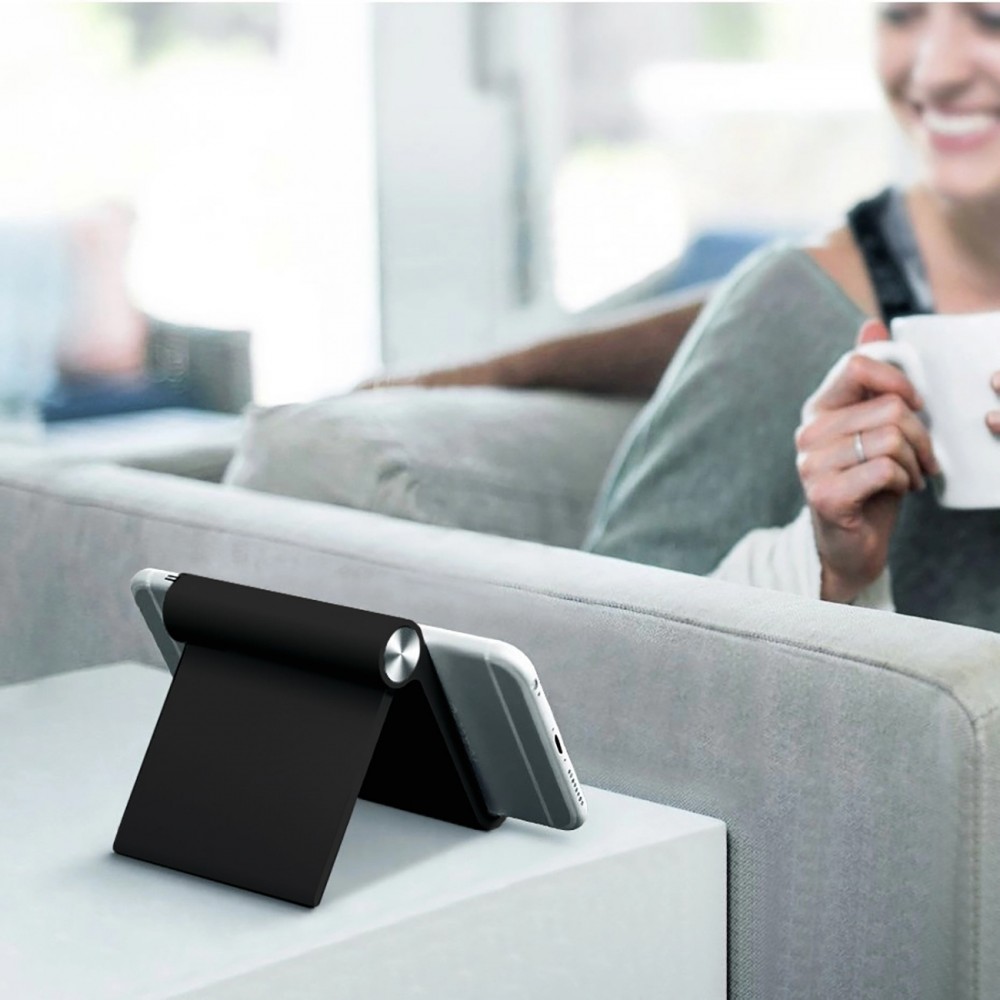 Ugreen support universel, compact, &eacute;l&eacute;gant et pliable pour smartphone et tablette - 95x85mm - Noir