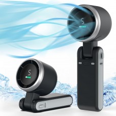 Ventilateur portable pliable rechargeable USB ultra-silencieux 5 vitesses 3600mAh autonomie 10h - Noir