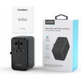 Universeller Reiseadapter 100W 2x USB-C 2x USB-A Choetech PD6028 EU / US / AUS / UK - Schwarz
