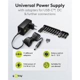 Alimentation universelle Goobay 3V&ndash;12V max. 3,6W adaptateur secteur r&eacute;glable avec 12 embouts - Noir