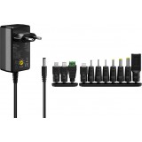 Alimentation universelle Goobay 3V&ndash;12V max. 3,6W adaptateur secteur r&eacute;glable avec 12 embouts - Noir