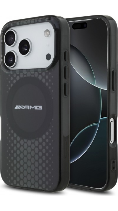 Coque iPhone 17 Pro - AMG Double Layer graphiques transparent MagSafe protection élégante - Noir