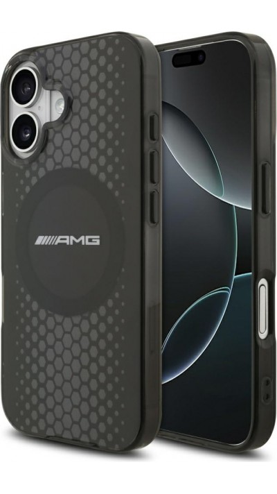Coque iPhone 17 - AMG Double Layer graphiques transparent MagSafe protection élégante - Noir
