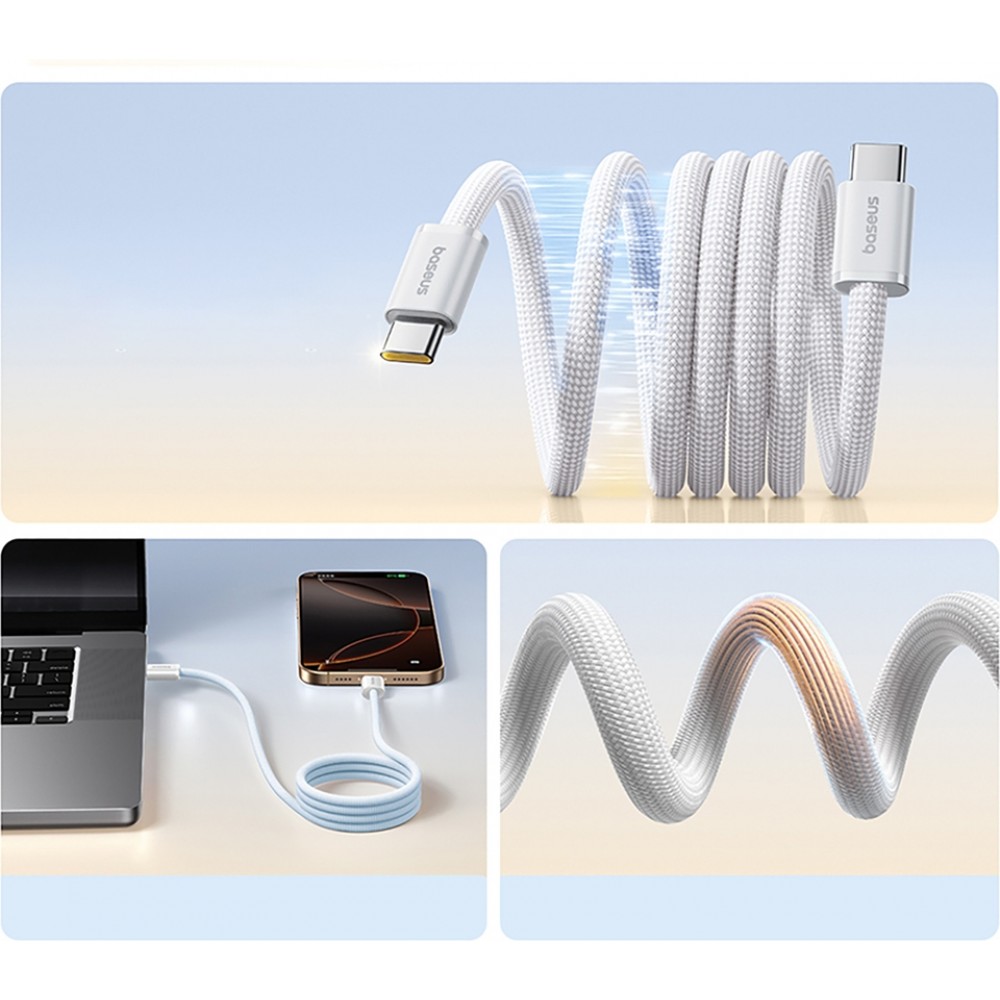Baseus Dynamic 4 Pro câble magnétique charge rapide USB-C 100W (1m) - Blanc