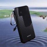 Batterie externe Dudao K11 Pro Powerbank 20000mAh avec c&acirc;bles int&eacute;gr&eacute;s - Noir