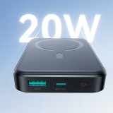 Powerbank Joyroom JR-W020 Mini 10000mAh USB-A / USB-C Induktiv 20W mit USB-C Kabel - Schwarz