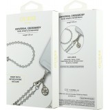Guess Universeller Smartphone-Kettenarmband mit Perlen - Wei&szlig;