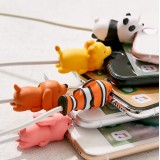 Protection de câble décorative et amusante pour la fiche de connexion de câble - Requin - Gris