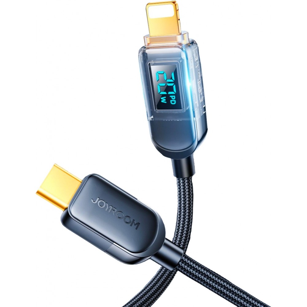 Joyroom A4 USB-C / Lightning Kabel 20W mit Display (1.2m) - Schwarz