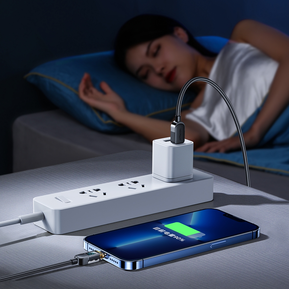 Joyroom A4 USB-C / Lightning Kabel 20W mit Display (1.2m) - Schwarz