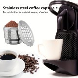 Capsule en acier inoxydable r&eacute;utilisable pour caf&eacute; compatible avec machine Nespresso - Argent