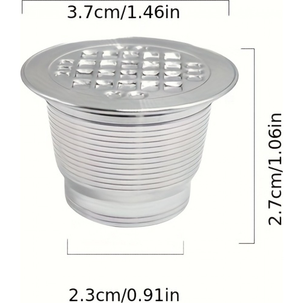 Capsule en acier inoxydable r&eacute;utilisable pour caf&eacute; compatible avec machine Nespresso - Argent