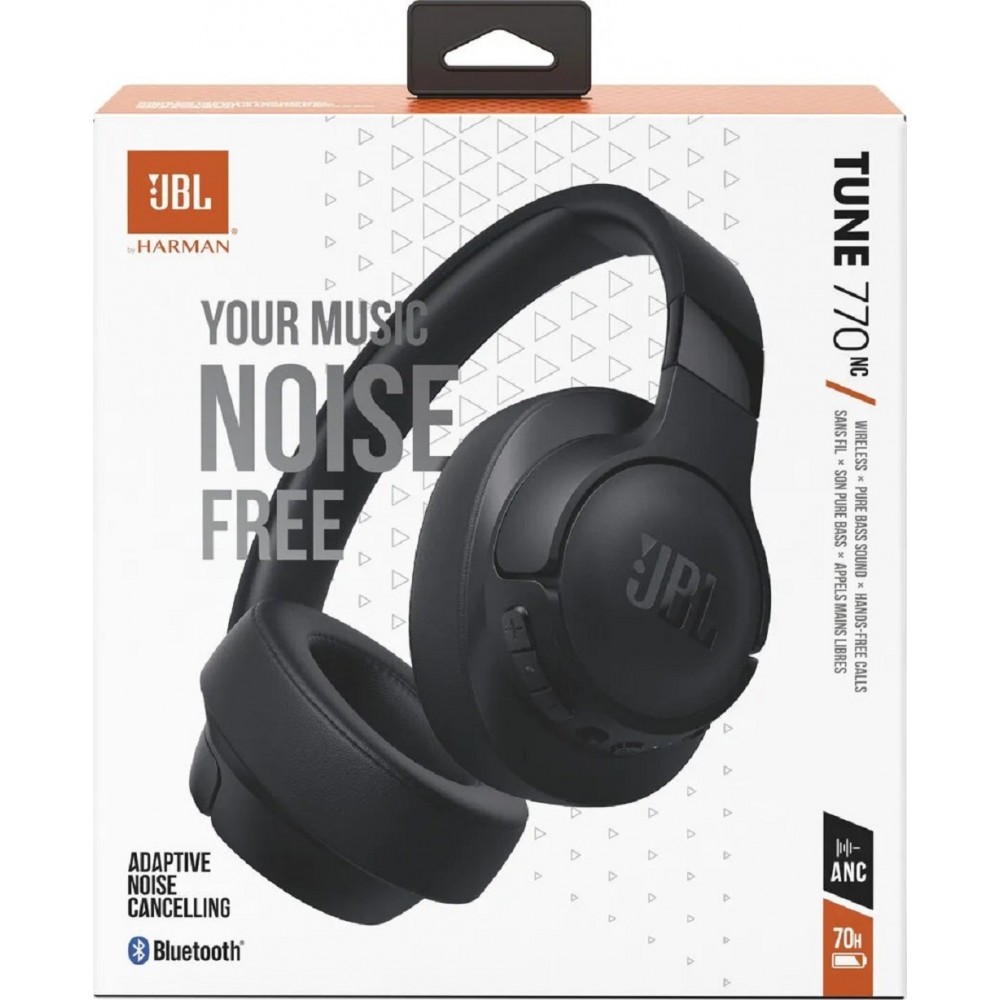 Casque Bluetooth JBL Tune 770NC avec r&eacute;duction de bruit active et confort optimal - Noir