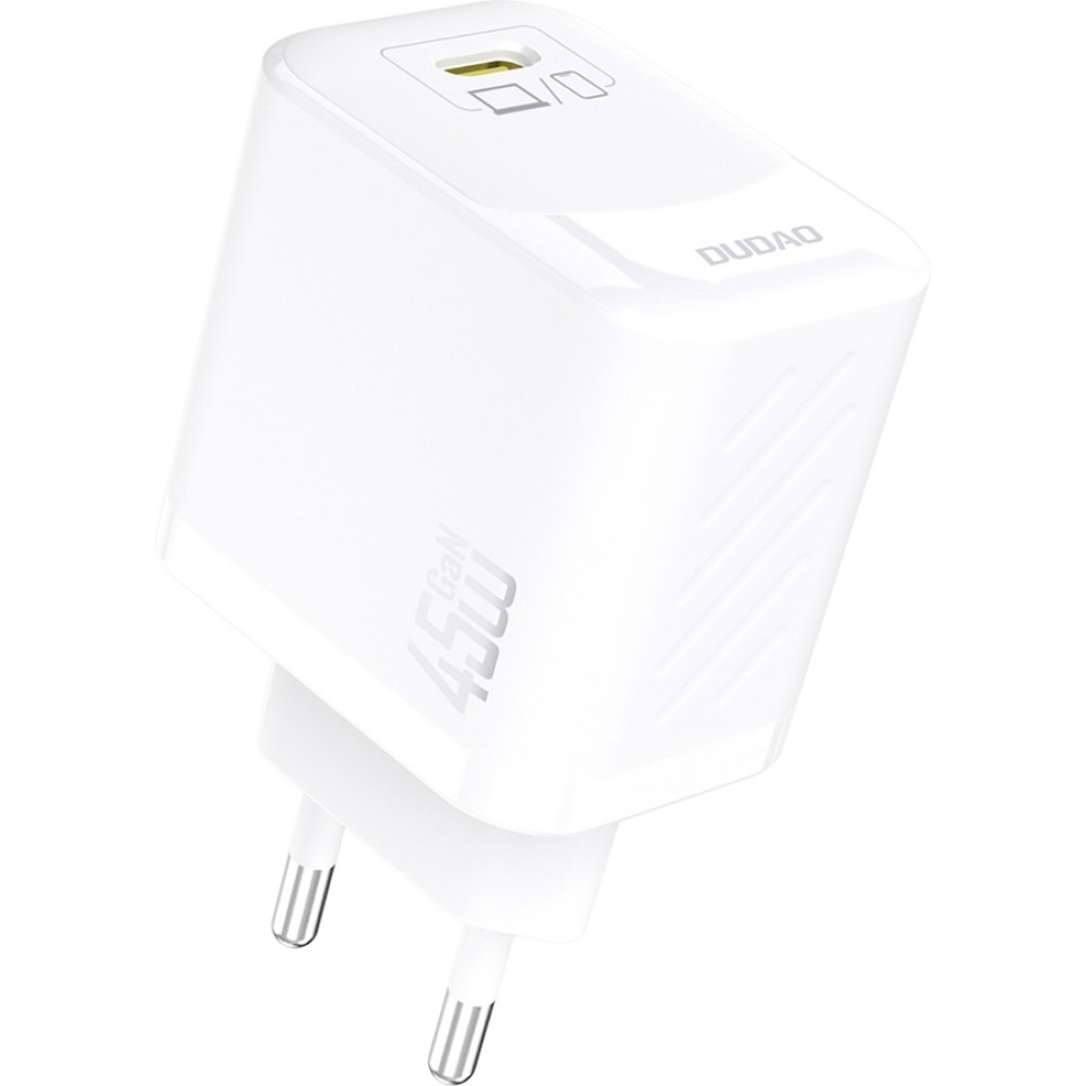 Dudao A28C 45W GaN Wandladegerät mit rutschfestem USB-C-Kabel - Weiss