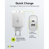 Goobay 45W GaN Schnellladeger&auml;t mit USB-C Power Delivery & USB-A - Weiss