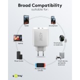 Goobay 45W GaN Schnellladeger&auml;t mit USB-C Power Delivery & USB-A - Weiss