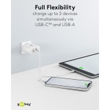 Goobay 65W GaN Schnellladeger&auml;t mit USB-C Power Delivery & USB-A - Weiss