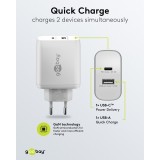 Chargeur rapide Goobay 65W GaN USB-C Power Delivery et USB-A adaptateur mural - Noir