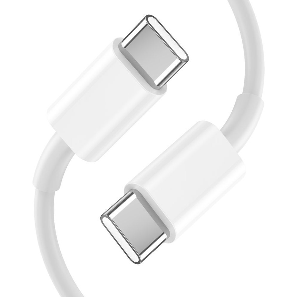 Chargeur Tech-Protect C35W USB-C PD 35W double port avec câble USB-C inclus - Blanc