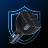 Chargeur voiture Choetech TC0024 165W ultra rapide avec 2x USB-C PD 3.1 + 1x USB-A rapide polyvalent - Noir