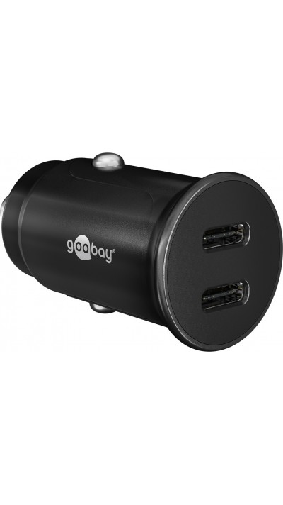 Chargeur voiture rapide Goobay 30W USB-C PD adaptateur allume-cigare 12/24V - Noir