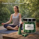 Citronella R&auml;ucherkegel Premium handgemacht lange Brenndauer Anti M&uuml;cken f&uuml;r draussen ideal f&uuml;r den Sommer - Gr&uuml;n