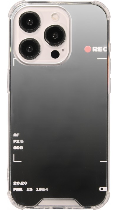 iPhone 15 Pro Max Case H&uuml;lle - Spiegel-Effekt Silikon-Kamera mit verst&auml;rkten Ecken - Silber