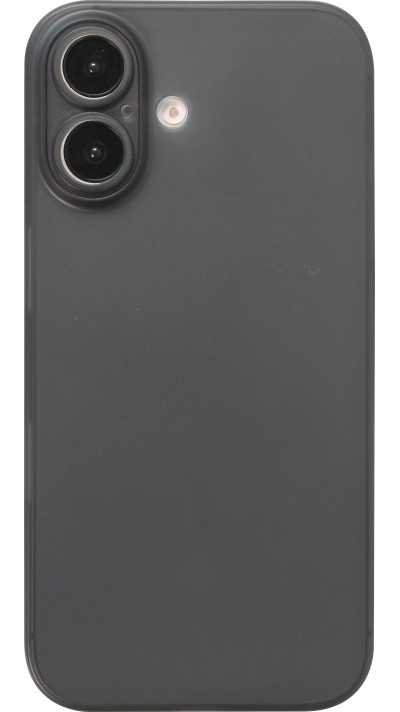 Coque iPhone 16 Plus - Plastique ultra-fin texture mat semi-transparent - Noir