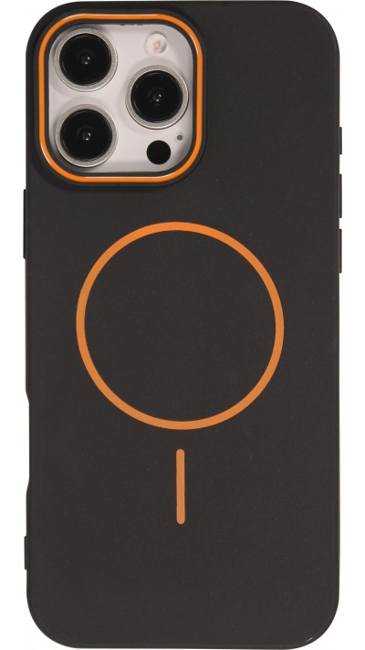 Coque iPhone 16 Pro Max - Silicone MagSafe Souple Halo Light - Noir