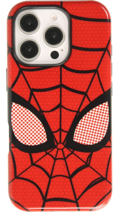 iPhone 16 Pro Max Case H&uuml;lle - Spiderman Design mit robuster Innenpolsterung und Schutz - Rot