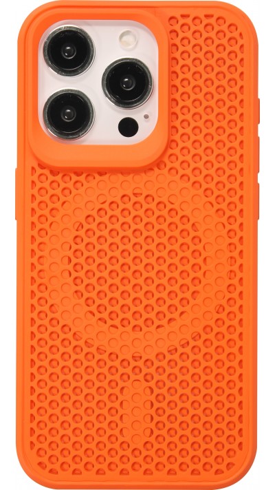iPhone 15 Pro Max Case Hülle - Ultra-leicht und luftig mit MagSafe-kompatiblem Gitterdesign - Orange