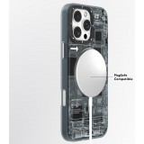 iPhone 16 Pro Max Case H&uuml;lle - Youngkit Silikon MagSafe-kompatibles Design Schaltkreis Stil Elektronikchip - Blau