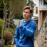 iPhone 16 Pro Case H&uuml;lle - Youngkit irideszierender Univers Blau-Effekt mit wechselnden Reflektionen - Blau